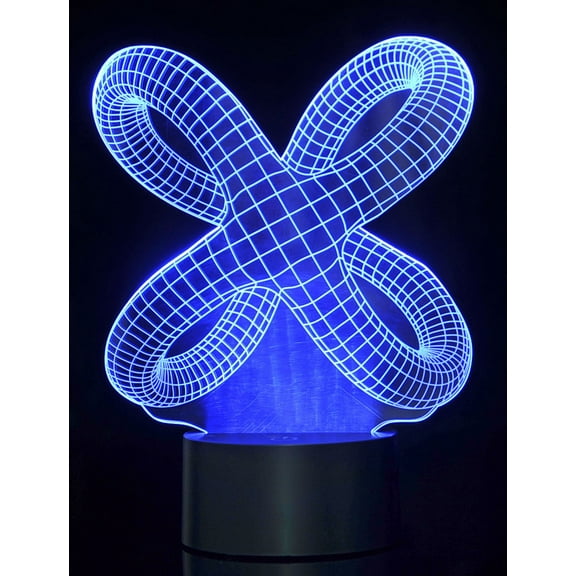 Magical 3D Illusion Lamp 3D Crisscross Rings Laser Cut Precision LED Lights ,perfect night light for children