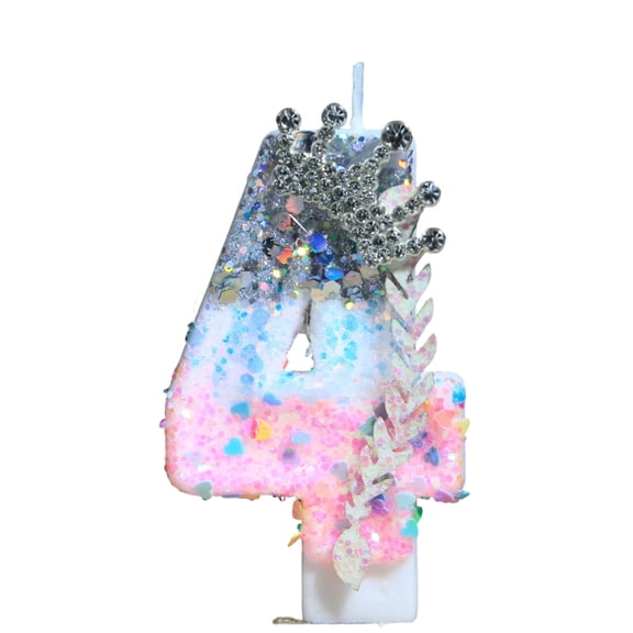 Magical 4th Princess Candle - Custom Glitter Design, Cartoon Creative Style - for Birthday Parties, Celebrations,' Events