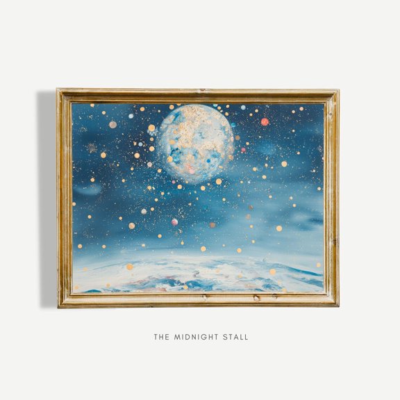 Magical Astral Night Art, Sky Print, Celestial Home Decor, Space Wall Print, HZ1, Unframed Paper Poster 8x10in