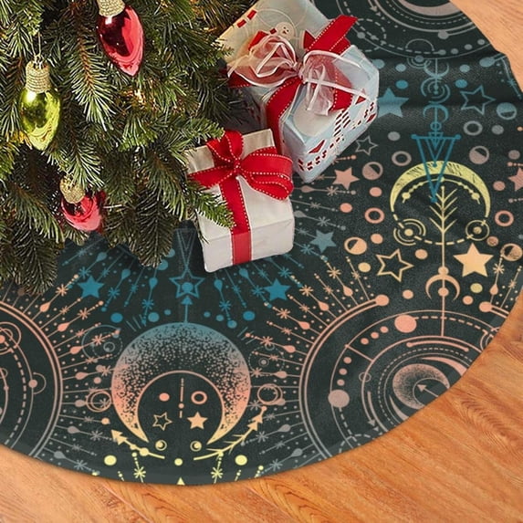 Magical Astrology Christmas Tree Skirt 36 Inch Christmas Tree Decorations Outdoor Christmas Decorations Indoor Xmas Decor for Tree Fall Tree Skirt for Home Decorations