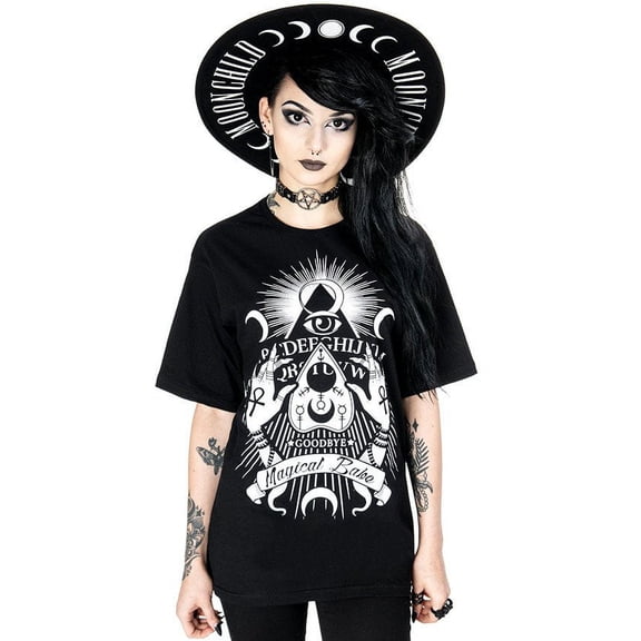 Magical Babe Ouija Board Gothic Oversized T Shirt, Black (XXXL)