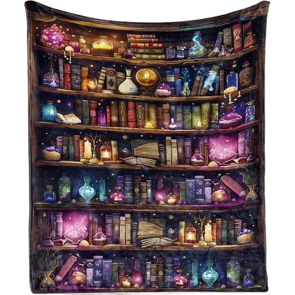 Magical Bookshelf Throw Blanket