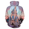 thumbnail image 1 of Magical Castle at Dusk Men's Women Vintage 3D Hooded Sweatshirt - All-Season Loose Fit Streetwear, 1 of 6