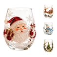 thumbnail image 1 of Magical Christmas 3D Glass Cup 14oz Stemless Tumbler | With Christmas Santa Hand Holiday Ornament Glassware Festive For Kitchen Party, 1 of 7