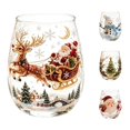 thumbnail image 1 of Magical Christmas 3D Glass Cup 14oz Stemless Tumbler | With Christmas Santa Hand Holiday Ornament Glassware Festive For Kitchen Party, 1 of 7