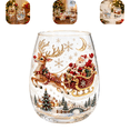 thumbnail image 1 of Magical Christmas 3D Glass Cup Collection, 14oz Stemless Tumbler With Christmas Santa, Hand Painted Holiday Ornament Glassware, Festive Gift for Kitchen Party Table Decor 1Pc B, 1 of 6