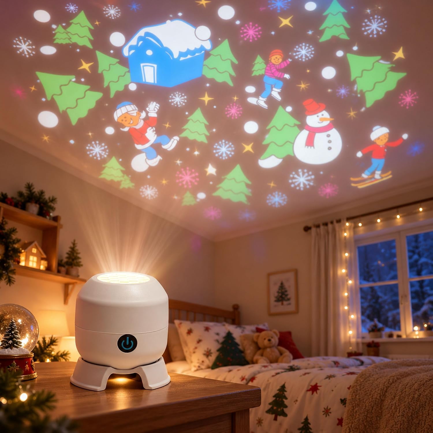 Rojection Formula Magical Christmas Projection Night Light Indoor, Rechargeable Christmas ...