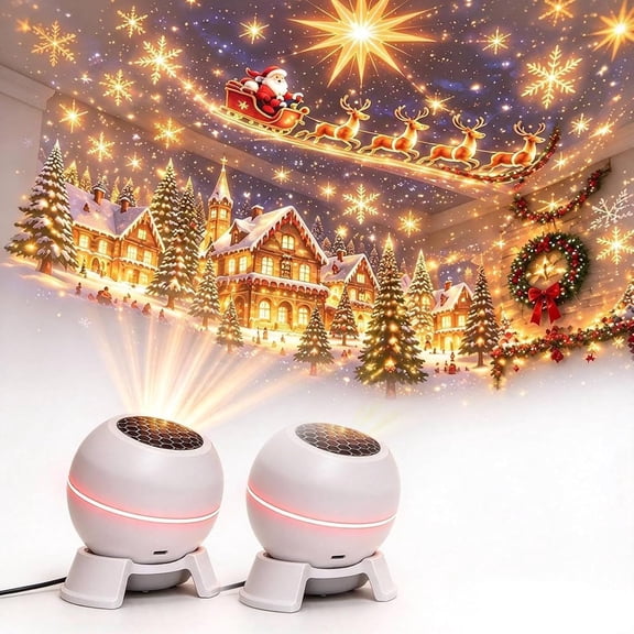 Magical Christmas Projection Night Light - USB Christmas Projector Indoor, Dynamic Christmas Projector Night Light Holiday Room Transformer, Christmas Decor, Indoor Use Wonderland Effect