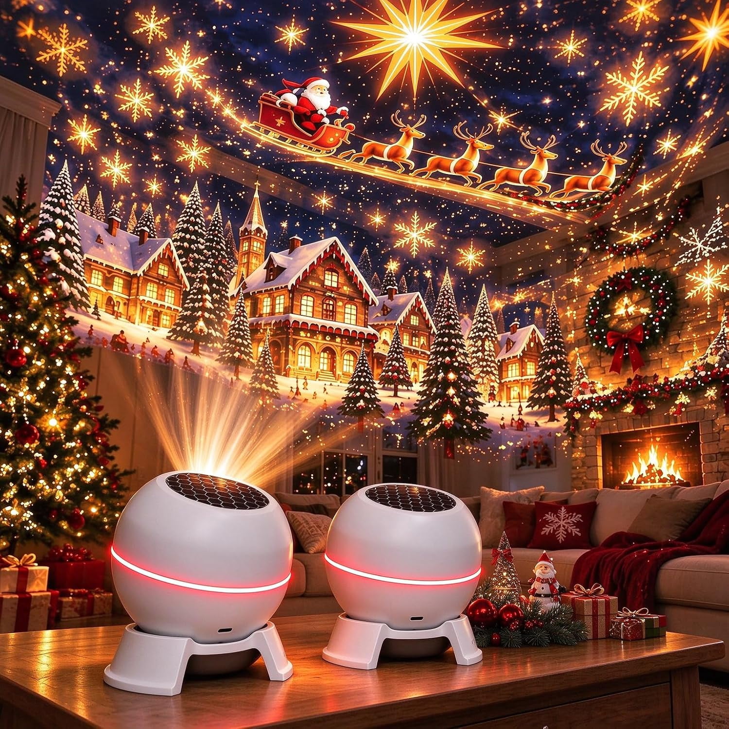 Rojection Formula Magical Christmas Projection Night Light,USB Christmas Projector Indoor ...