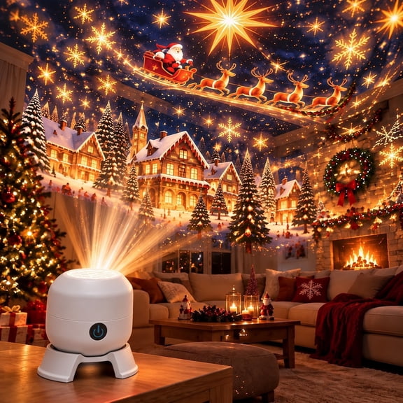 Magical Christmas Projection Night Light,USB Christmas Projector Indoor