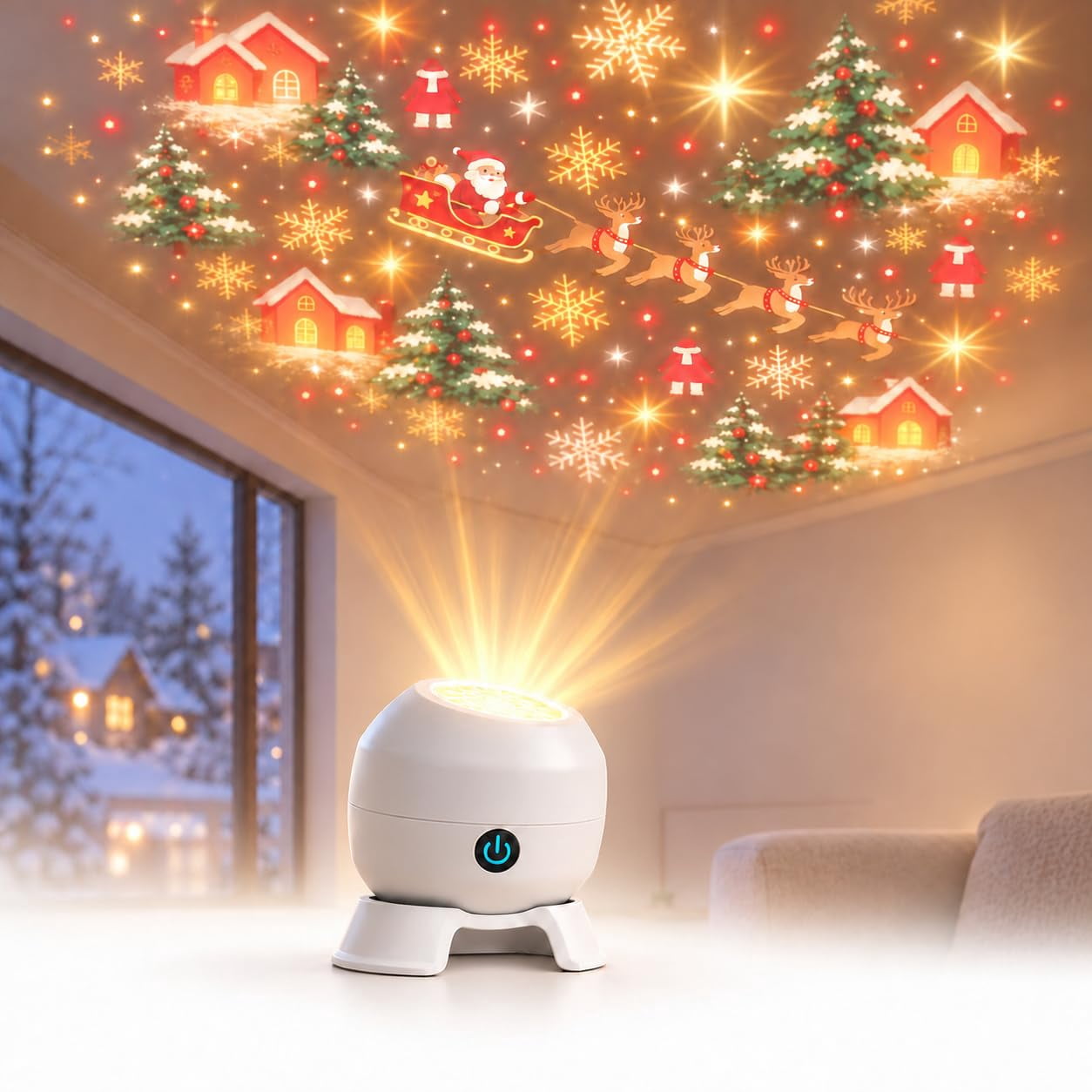 Rojection Formula Magical Christmas Projection Night Light, USB Indoor Holiday Projector ...