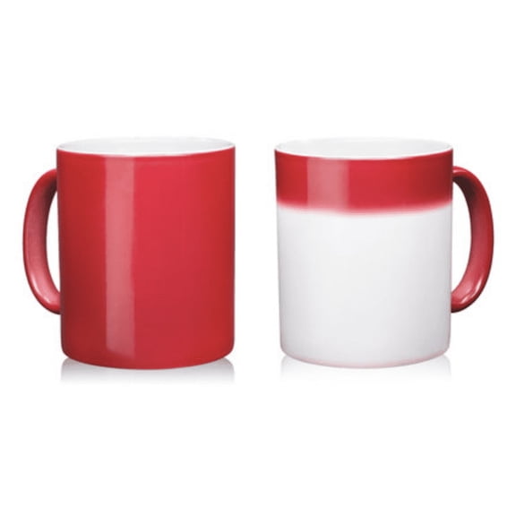 Magical Color-Changing Matte Red Ceramic Coffee Mug - 11oz