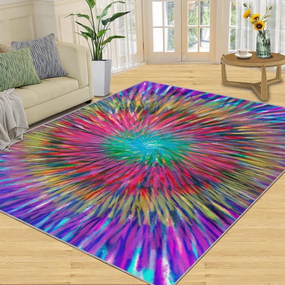 Magical Colorful Rug, Bright Starlight Rugs for Living Room, Dirty Resistant Low Pile Easy Clean Carpet for Bedroom Indoor Outdoor Patio Hotel Lounge 2x3ft