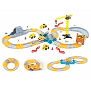 Magical Construction Twisting Race Car Track Set - Flexible Bendable Tracks w/ 1 Jeep Slot Car Race Track Toy - Ultimate Racetrack Set  Totals 168 pcs