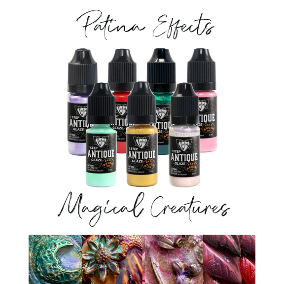Magical Creatures Patina Effects Kit (7 pcs), Antique Glaze, Jewelry Craft, Multi-surface