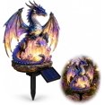 thumbnail image 1 of Magical Crystal Dragon Solar Powered Stake Lamp, Glowing Amethyst Dragon Figurine Waterproof Garden Patio Decor, 1 of 6
