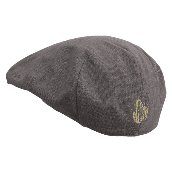 Magical Crystal Embroidered Men's Linen Summer Ivy Cap - Charcoal 2XL-3XL