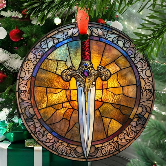 Magical Dagger: Ornament Style Wall or Window Hanging Made With Real Glass, 2025, Holiday Decoration, Seasonal Keepsake Gift, Unique Collectible, 2025, Festive Home Accent,
