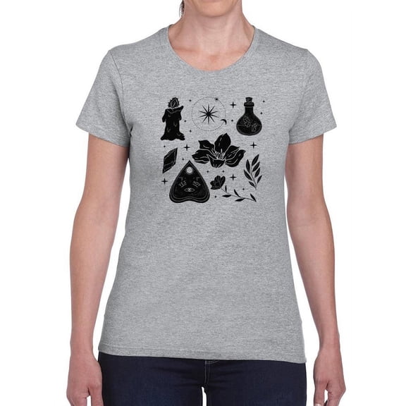 Magical Dark Items. Shaped T-Shirt Women -Image by Shutterstock, Female x-Large