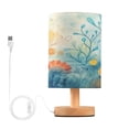 thumbnail image 1 of Magical Deep Sea Scene Small Lamp Printed Gifts Table Lamp USB Bedside Desk Nightstand Lamp Wood Base for Bedroom Living Room Office Desk College Dorm, 1 of 7