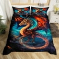 thumbnail image 1 of YST Magical Dragon Bed Set 3D Dragon Duvet Cover Queen Size Adult, Magic Animal Bedding Set Navy Red Watercolor Comforter Cover, Mystic Outer Space Universe Bed Cover 3 Piece (Zipper Closure), 1 of 6