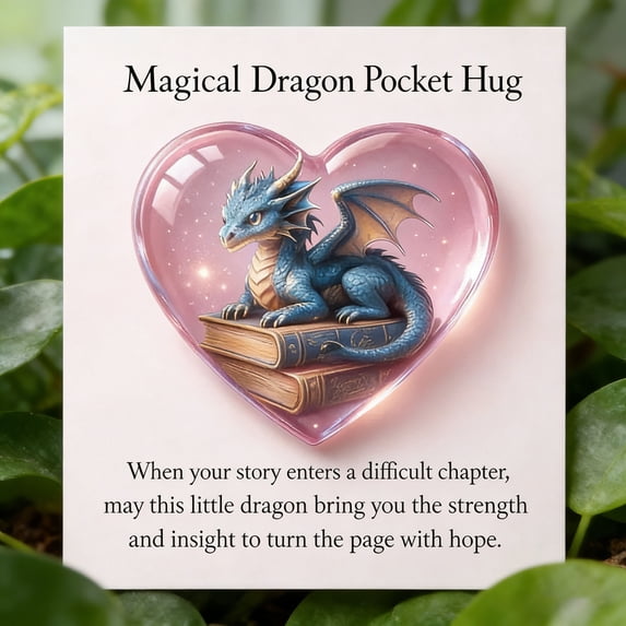 Magical Dragon Pocket Card Hug Gift, Exquisite Compact Commemorative Present, Comforting Pocket-sized Keepsake, Thoughtful Small Gift for Special Occasions and Daily Cheer, 2.75*3.54in, B