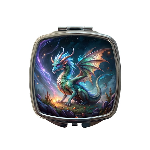 Magical Dragon Travel Makeup Handbag Purse Small Pocket Compact Mirror