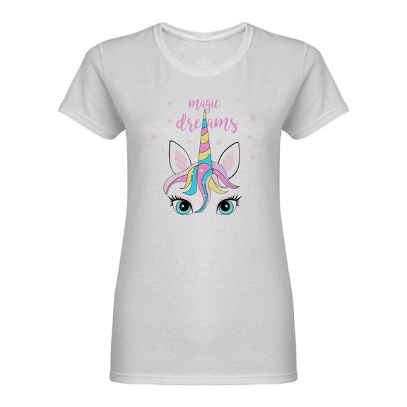Magical Dream And Unicorn Design Shaped T-Shirt Women -Image by Shutterstock, Female Large