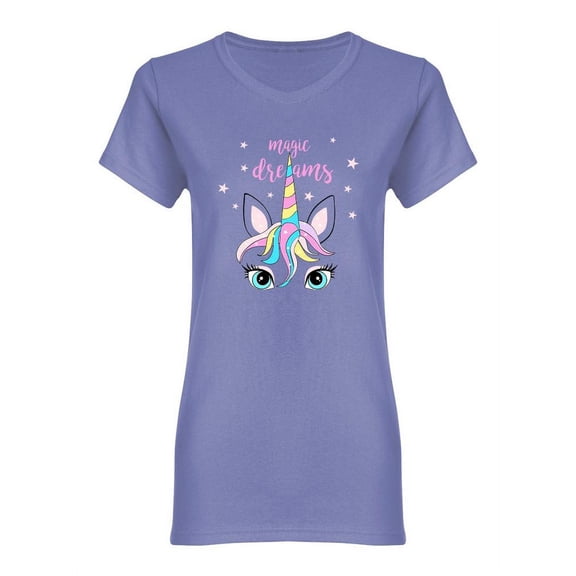 Magical Dream And Unicorn Design Shaped T-Shirt Women -Image by Shutterstock, Female Medium