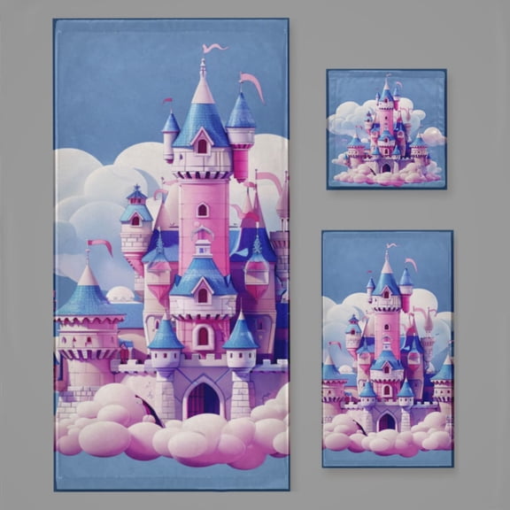 Magical Dreamy Castle (19) Bath Towel Sets For Bathroom Hand Towels Fingertip Towels 3 Piece Soft Absorbent For Bathroom Kitchen Hotel Beach