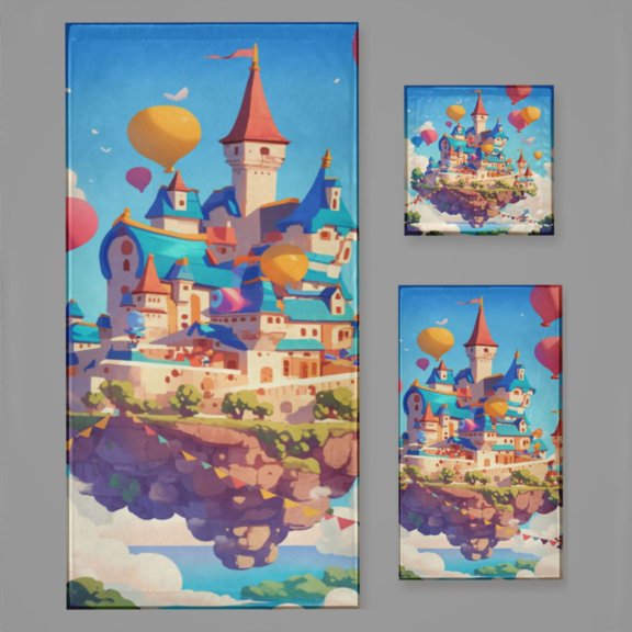 Magical Dreamy Castle (25) Bath Towel Sets For Bathroom Hand Towels Fingertip Towels 3 Piece Soft Absorbent For Bathroom Kitchen Hotel Beach