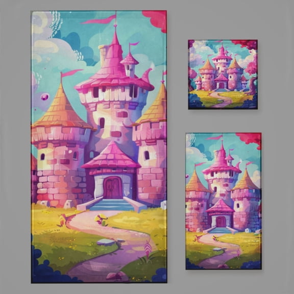 Magical Dreamy Castle (36) Bath Towel Sets For Bathroom Hand Towels Fingertip Towels 3 Piece Soft Absorbent For Bathroom Kitchen Hotel Beach