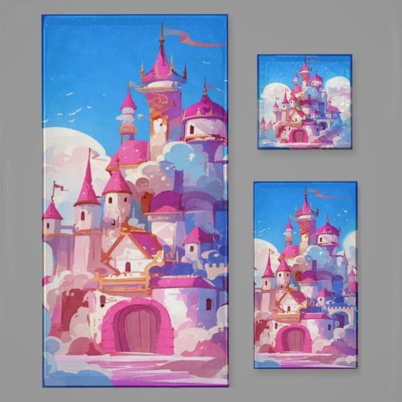 Magical Dreamy Castle (44) Bath Towel Sets For Bathroom Hand Towels Fingertip Towels 3 Piece Soft Absorbent For Bathroom Kitchen Hotel Beach