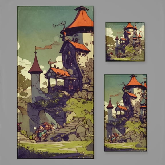 Magical Dreamy Castle (46) Bath Towel Sets For Bathroom Hand Towels Fingertip Towels 3 Piece Soft Absorbent For Bathroom Kitchen Hotel Beach