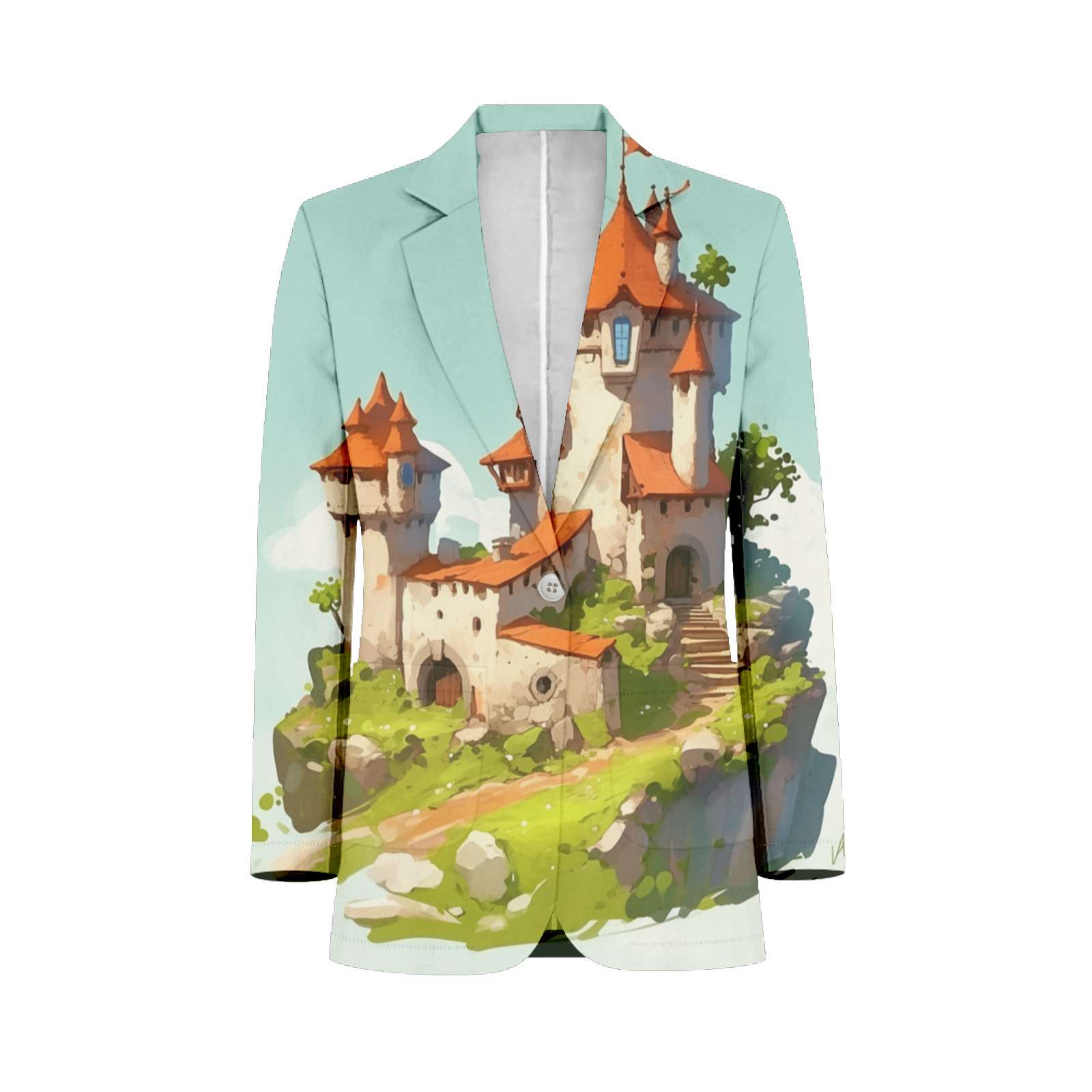 Magical Dreamy Castle Mens Suits Shawl Collar Slim Fit Suit Mens Groom ...