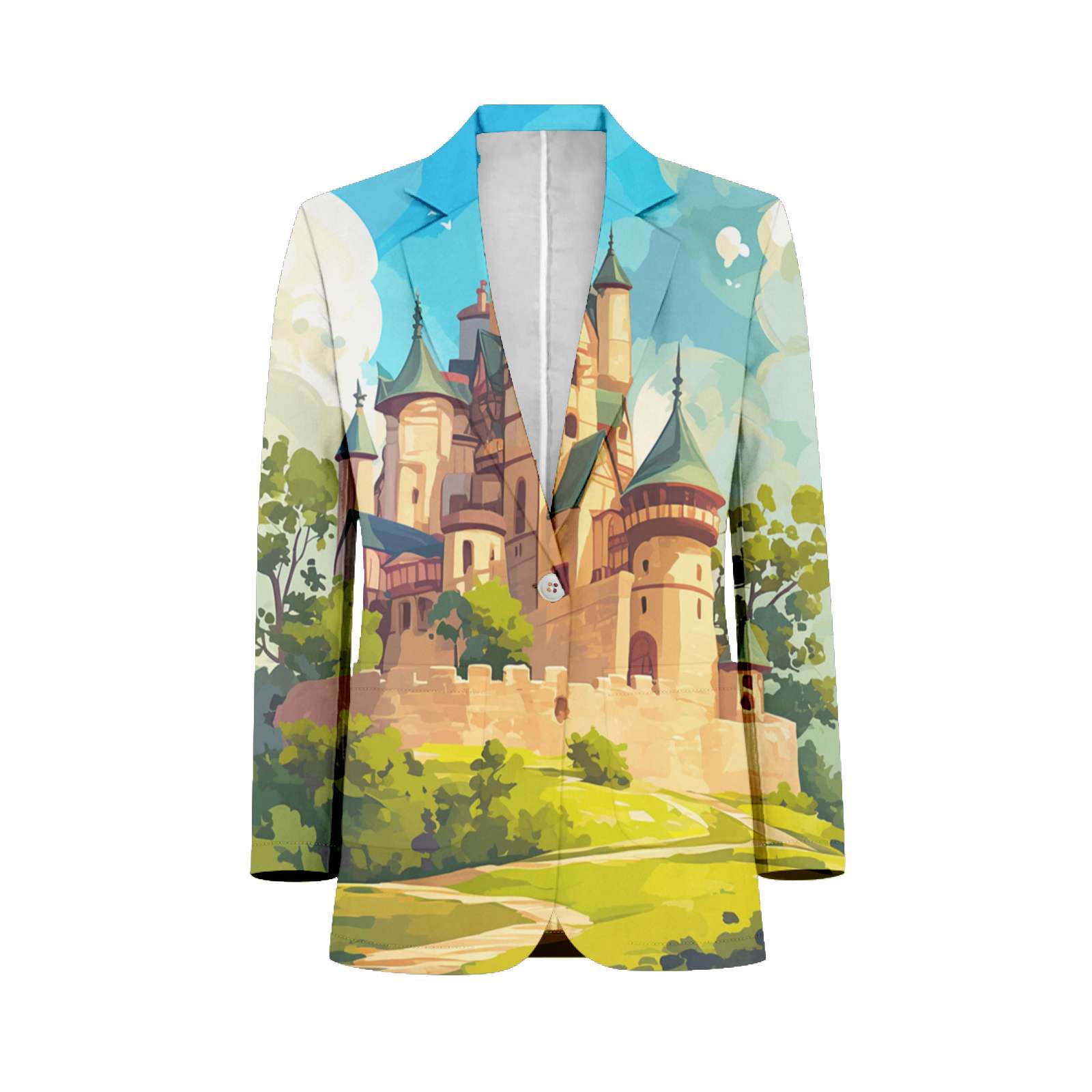 Magical Dreamy Castle Mens Suits Shawl Collar Slim Fit Suit Mens Groom ...