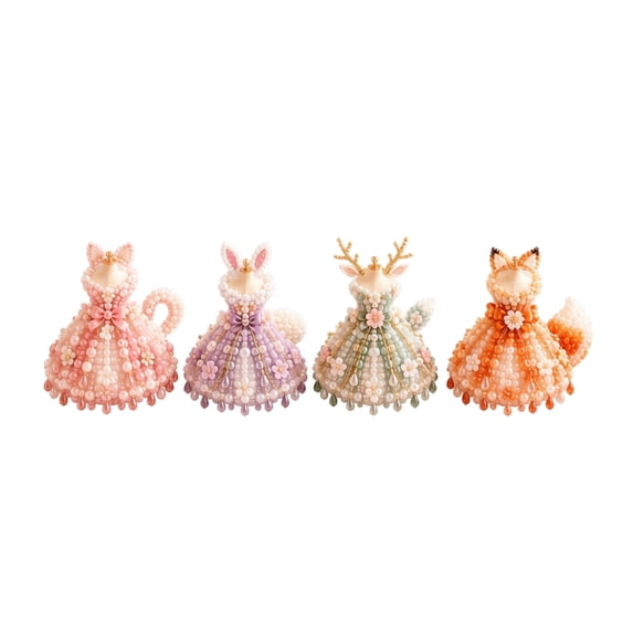 Magical Dress Worlds 3D Beaded DIY Collection Fantasy Dress Craft Kit with Instruction, Gift for Beginners DIY Craft Lovers Princess Fans Home Decor (#Set2)