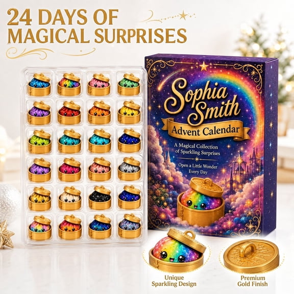 Magical Dumplings Advent Calendar, 24 Days Countdown Blind Box with Golden Steamer Cases, Galaxy Rainbow Squishy Fidget Stocking Stuffers, 24 Count