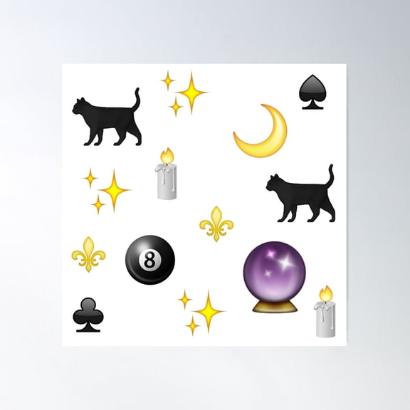 Magical Emojis Poster Wall Art, Modern Wall Decor For Living Room Bedroom, 16x16 UNFRAMED