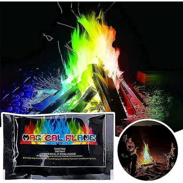 Magical Fire Color Changing Packets - Fire Pit, Campfires, Outdoor Fireplaces - Hue-Changing Cosmic Flame Powder - Color Fire Camping Accessories for Kids & Adults - 5 Pack