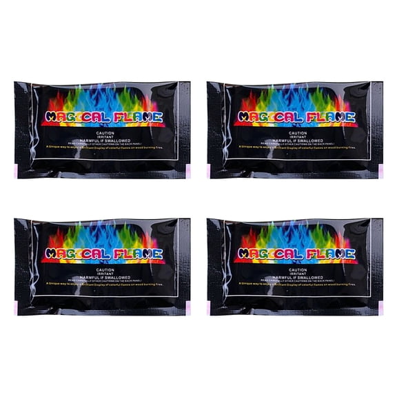 Magical Flames Cosmic Fire Color Packets - 4-Pack Colorful Fire Packs - Magic Colored Flame for Campfires, Bonfire & Outdoor Fire Pit - Color Changing Fire Camping Accessories for Kids & Adults