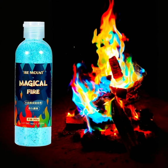 Magical Flames Fire Color Changing Packets for Fire Pit - Flame Color Changer Packets for Campfires, Indoor/Outdoor Fireplace & Bonfires, Camping Essentials with Rainbow Magic Flames 1 Bottle