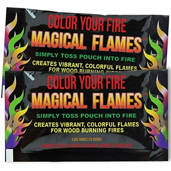 Magical Flames Fire Color Changing Packets for Campfires, Fire Pit, Outdoor Fireplaces - Camping Essentials for Kids & Adults - 12 Pack