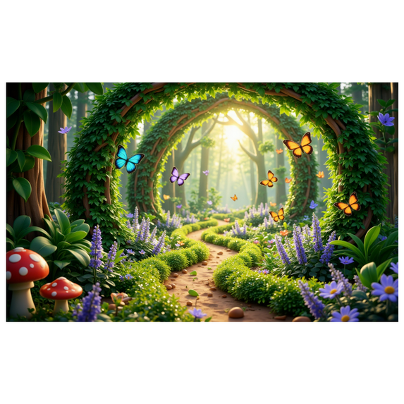 Magical Forest Backdrop Fantasy Woodland Spring Theme for Kids Party Event Decoration Photography