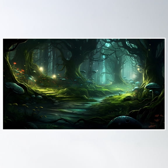 Magical Forest Creature Poster Wall Art, Modern Wall Decor, 24x36 UNFRAMED