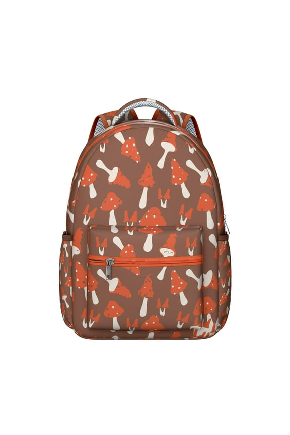 Magical Forest Mushrooms Backpack Boho Vintage Fairy Tale Woodland Design Psychedelic Trippy Aesthetic School Bag