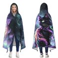 thumbnail image 1 of Magical Galaxy Black Cat Wearable Blanket Hoodies for Women Men Adults Cat Lovers Warm Cozy Starry Sky Black Cats Hooded Blankets for Bed Sofa Decor Birthday Gifts 60x80 Inch, 1 of 5
