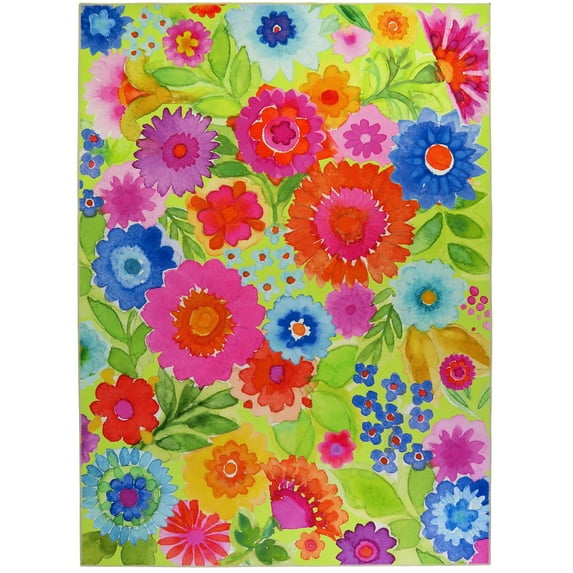 Magical Garden Area Rug Colorful Floral Rug with Flowers 5'x7'