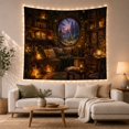 thumbnail image 1 of Magical Interior Resembling with Study Library Nook Nestled, Serene Fantasy for Plant Lovers, Indoor Plant Wall Decor, Mother'S Day Gift, Tapestry Wall Hanging for Bedroom and Dorm, 1 of 7