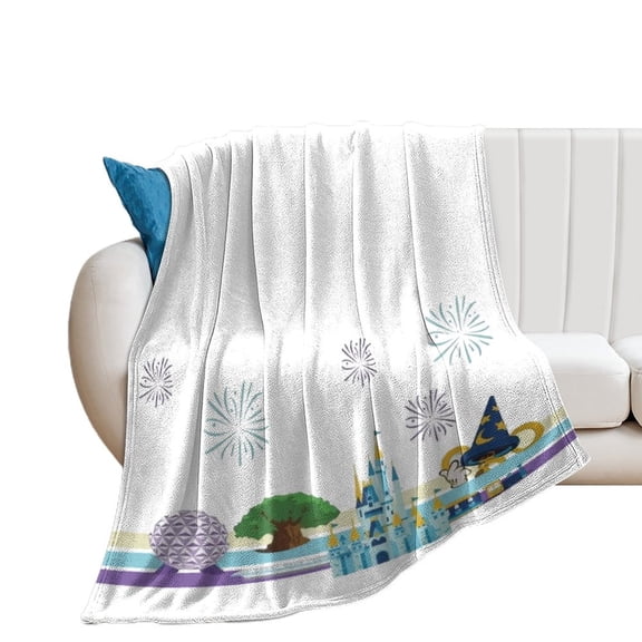 Magical Kingdom Blanket Throw Blankets Warm Cozy Lightweight Couch Blanket Stuff Gifts for Women Mom Teens